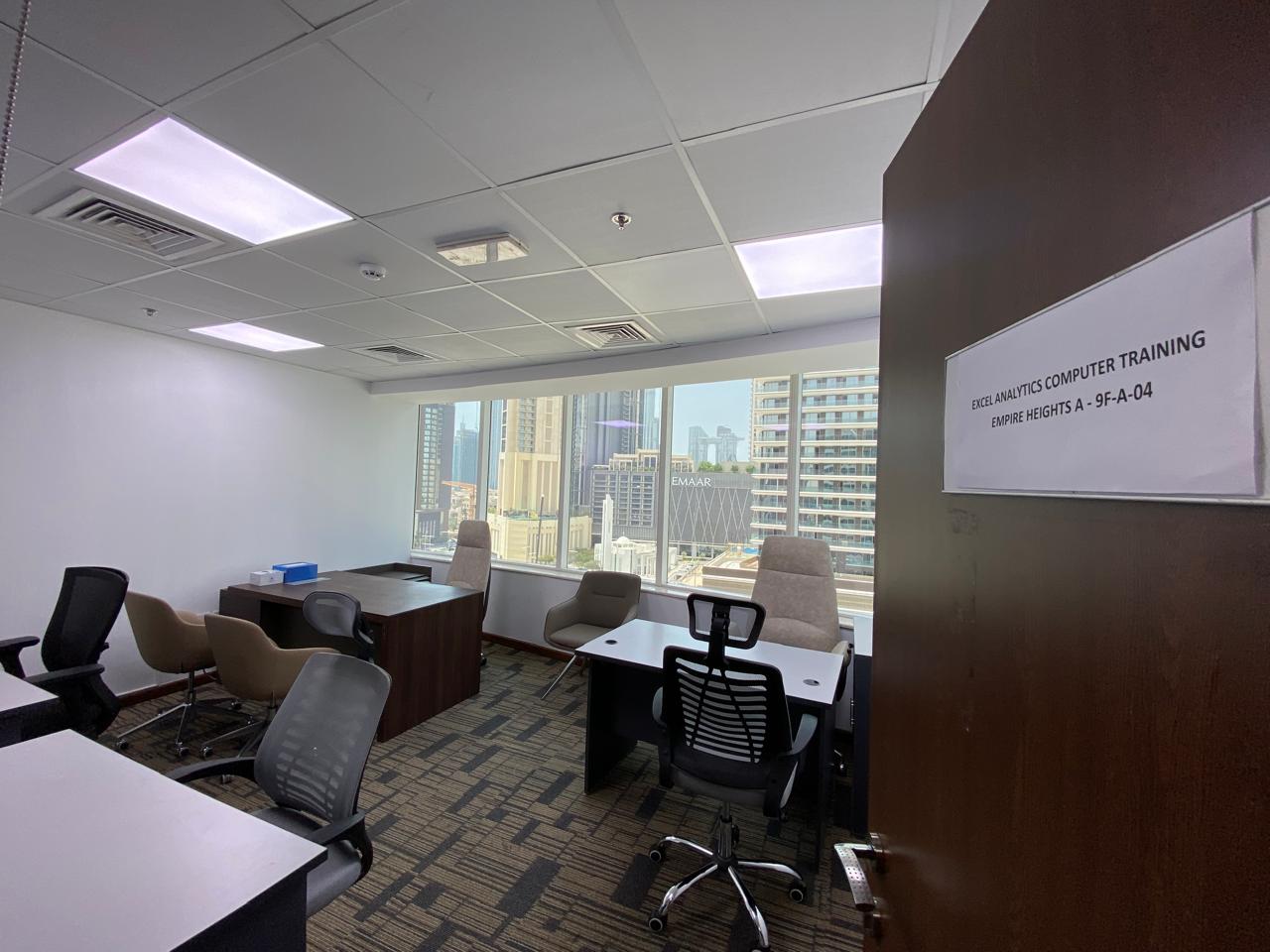 Excel Analytics classroom overlooking Business Bay